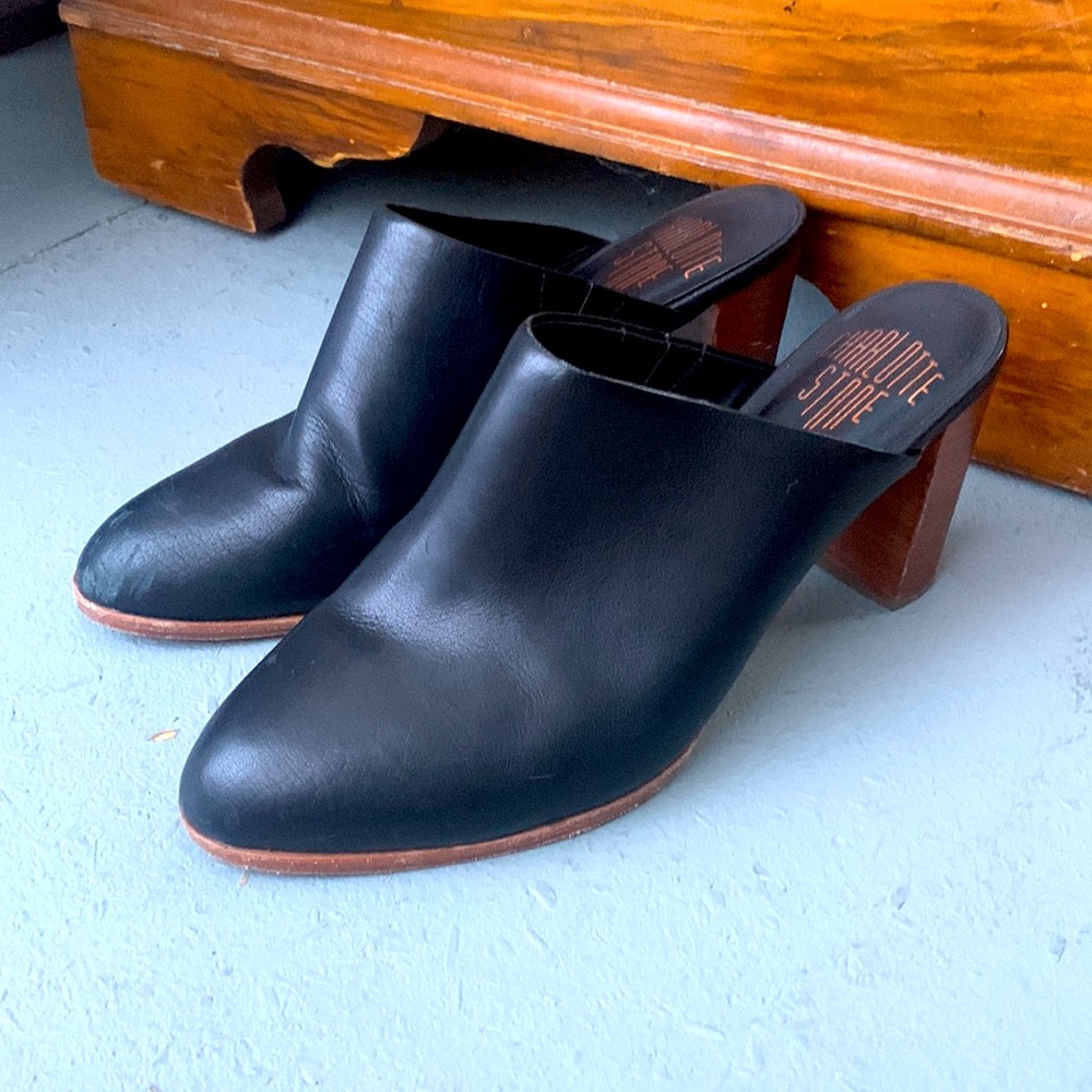 Anthropologie- Charlotte Stone heeled clogs